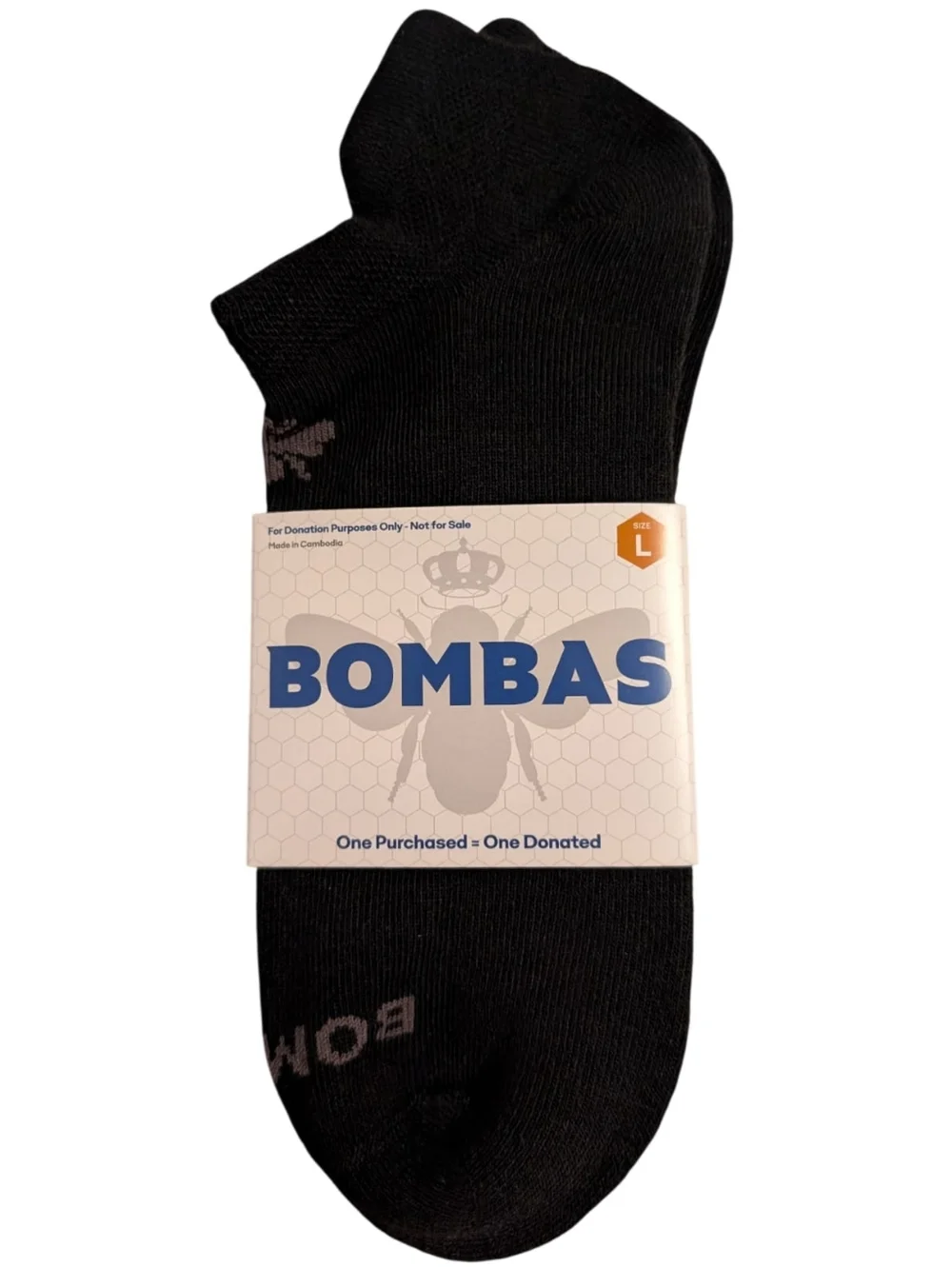 Bombas Black Cushioned Ankle Pair Socks Blister Tab Arch Support Large NWT